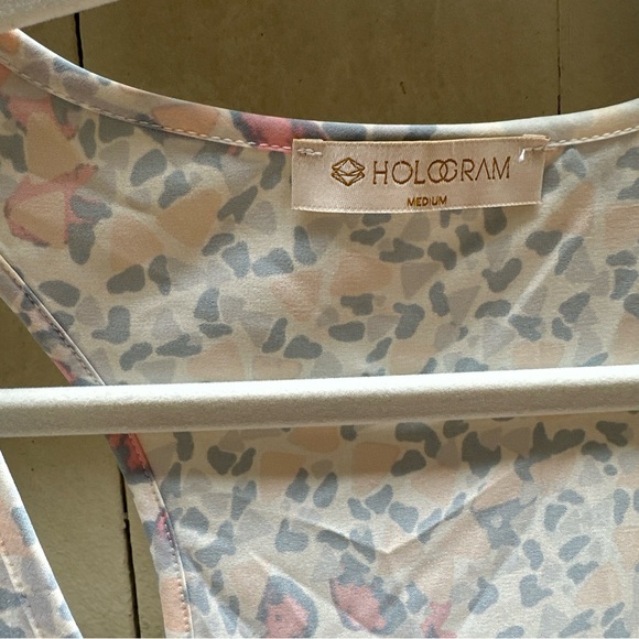 Anthropologie Medium Hologram Tank Annette Crop Top Yoga Leopard Free People - Picture 4 of 8